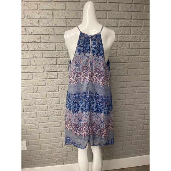 Almost Famous Multi Color Halter Dress With Gold Tone Hardware Size XL - Picture 2 of 9